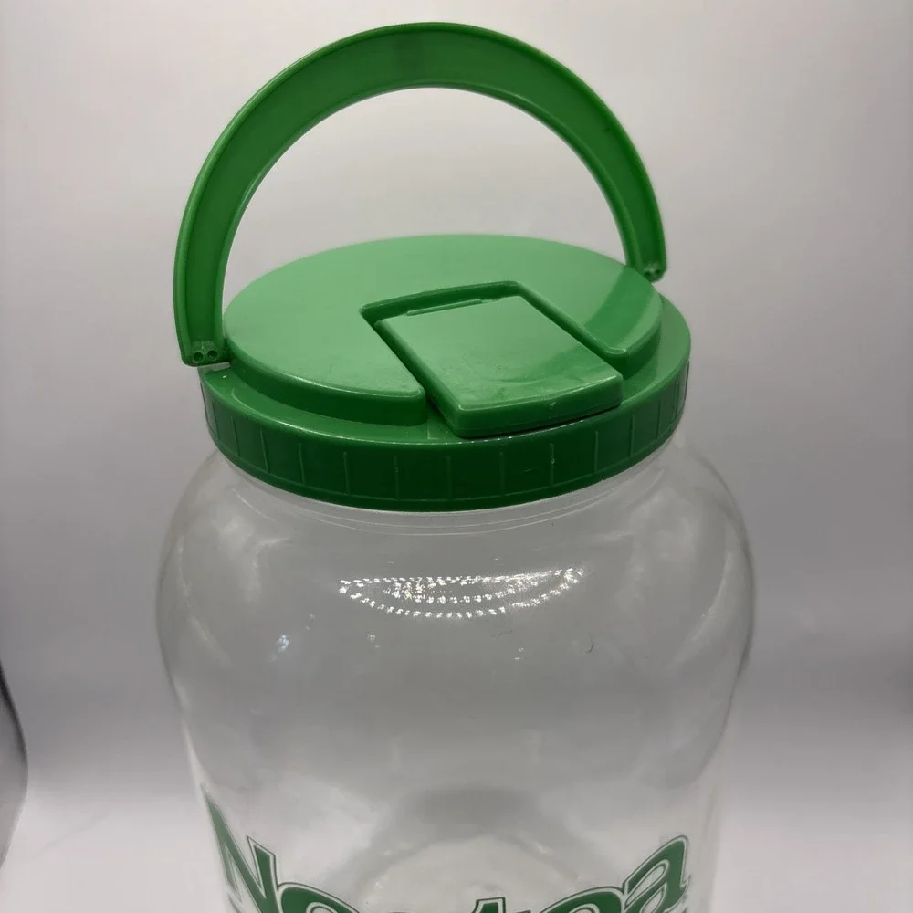 Vtg Nestea 1 Gallon Glass Jar Canister Handle & Pour Spout Sun Tea A-4128 Green
